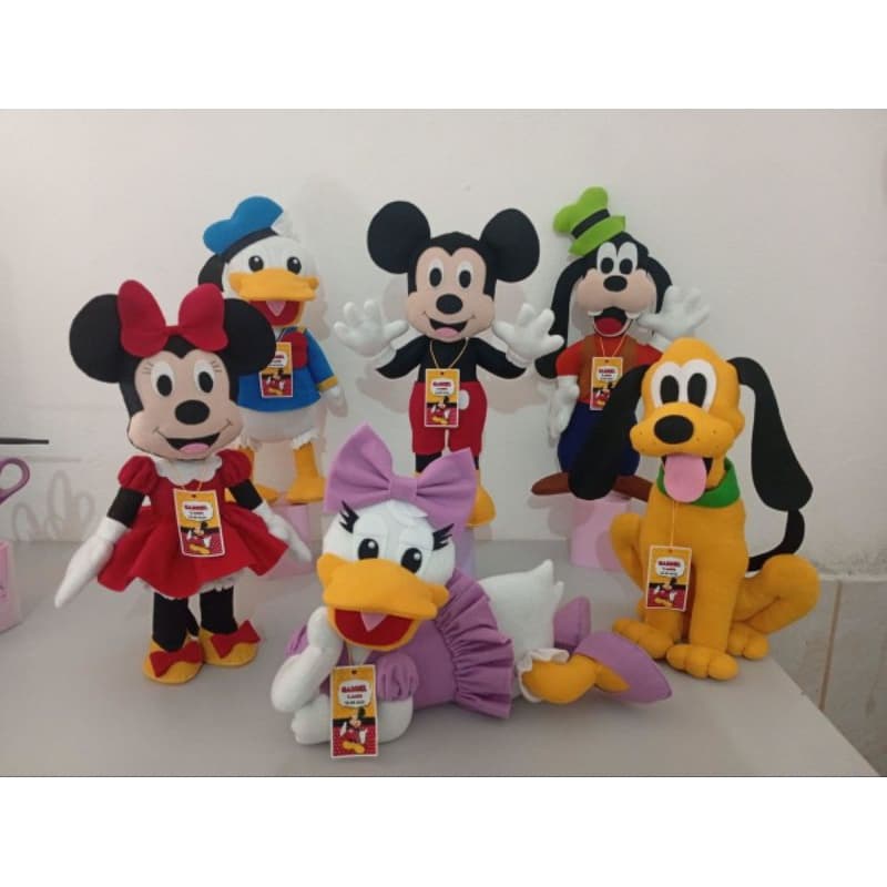 Turma do Mickey feltro | Mickey feltro | Centro de mesa Mickey | Festa Mickey | Pelúcia Mickey