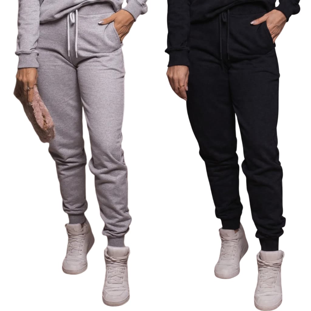 Kit 2 Calça feminina moletom calça Jogger aveludada confortável quentinha calça feminina