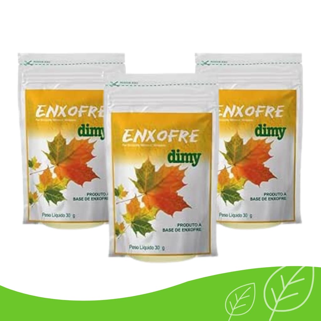 Kit 3 Enxofre Dimy 30g Fertilizante Foliar para Plantas Horta Jardim e Vasos