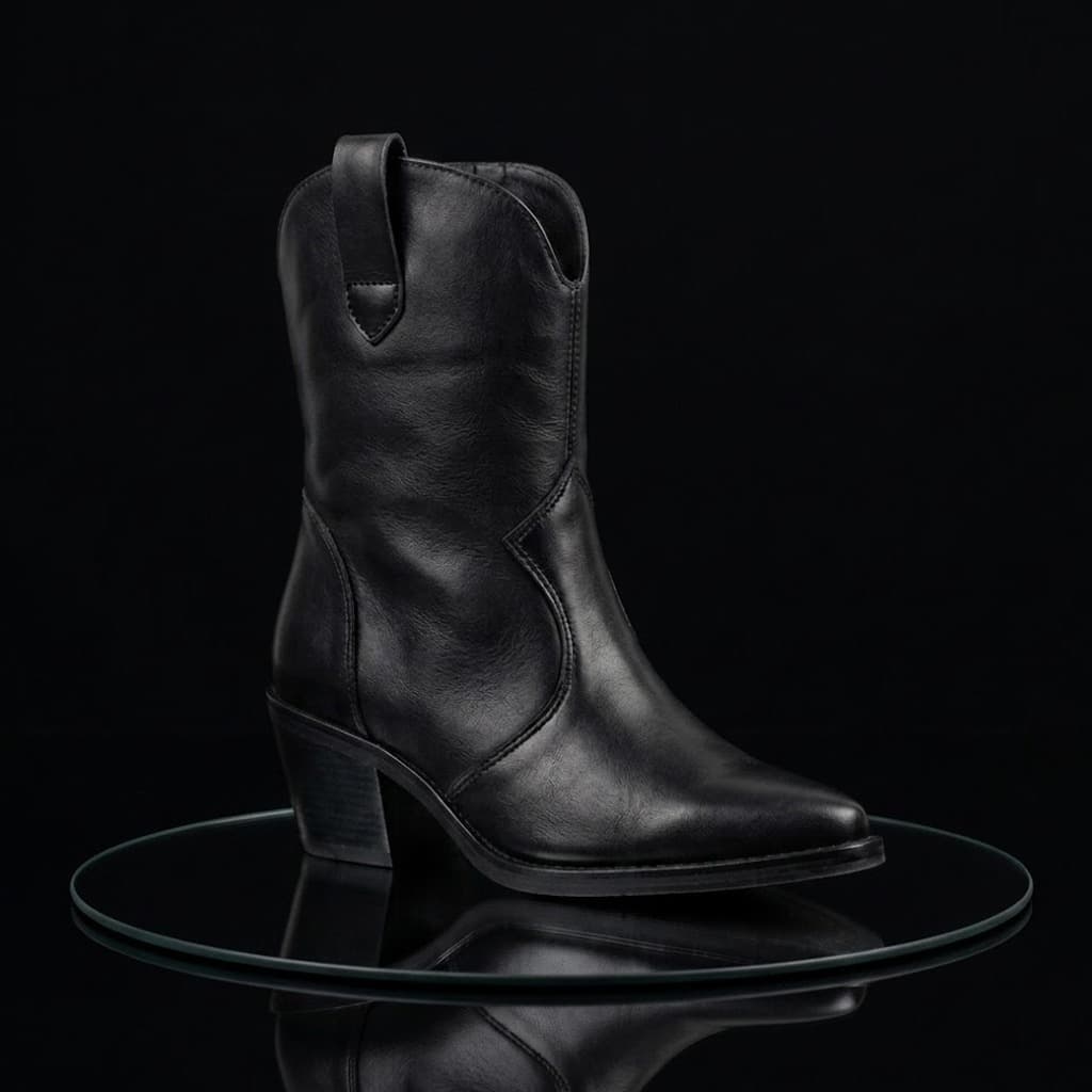 Bota Country Feminina Cano Médio Preta ou Marrom Couro Sintético Premium Texana Sertanejo Rodeio Confortável Casual