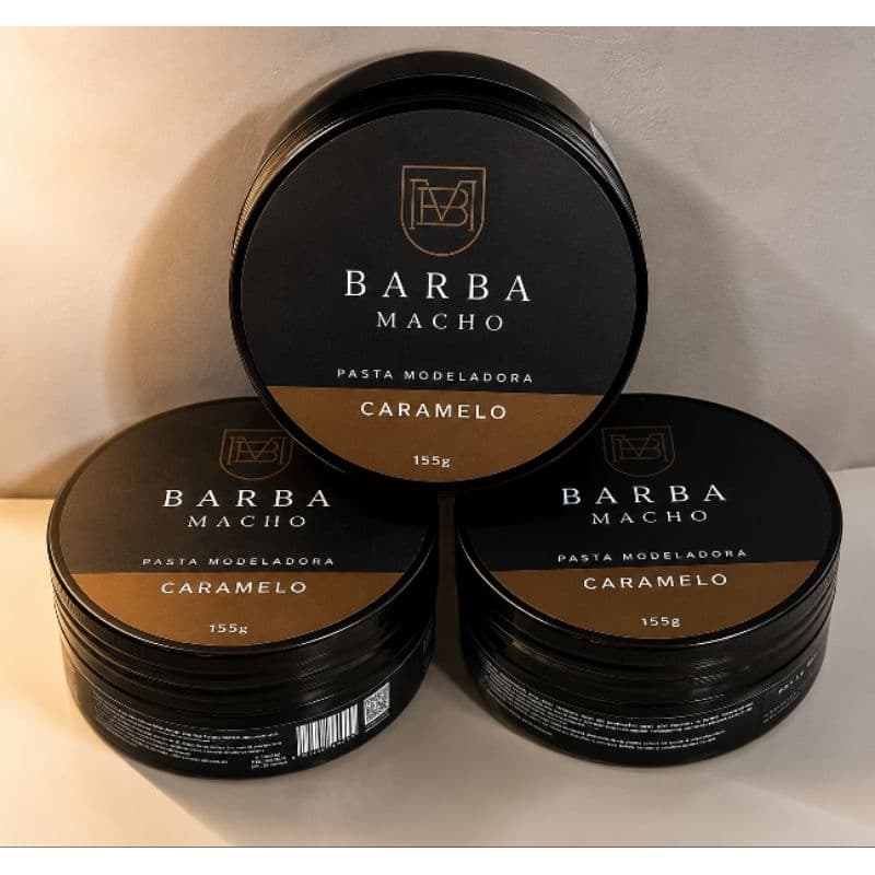 Pomada Capilar Caramelo o kit com 3 pote Barba Macho 155g Masculina Profissional