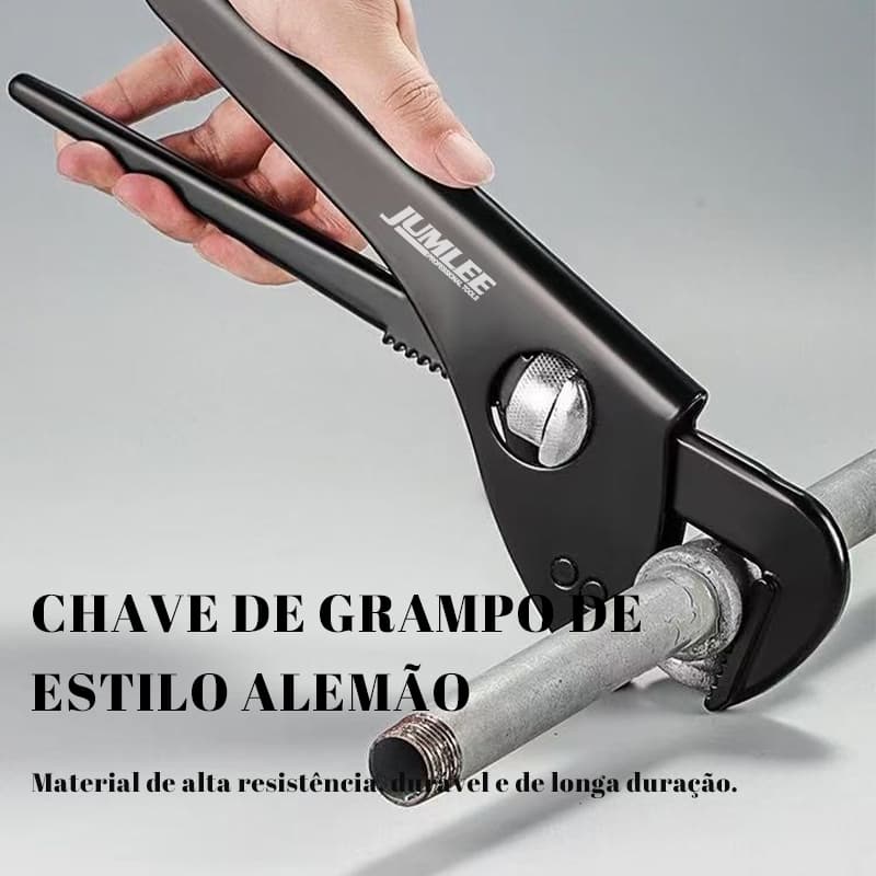 Chave de Grifo 12" Estilo Alemão Profissional Jumlee Ajuste Rápido para Tubos e Canos de 12 Pol