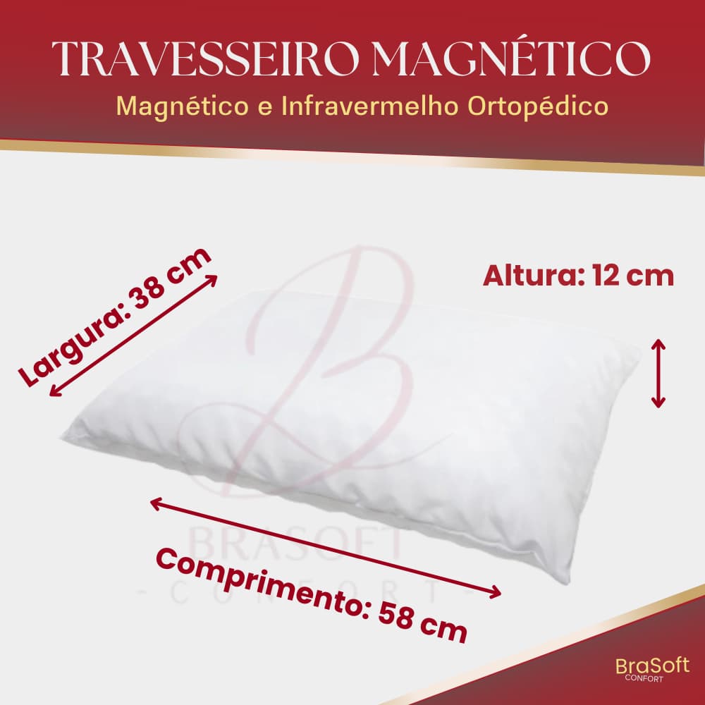 Travesseiro Ortopédico Magnético com Infravermelho - Pillow Contour