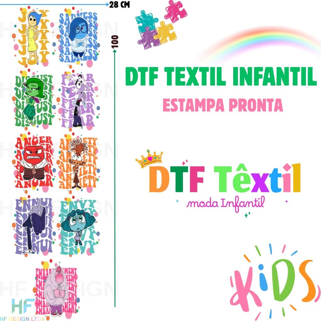 DTF Textil Aplique Termocolante Infantil Para Tecidos Estampa Pronta Ref1415 Envio 24hs