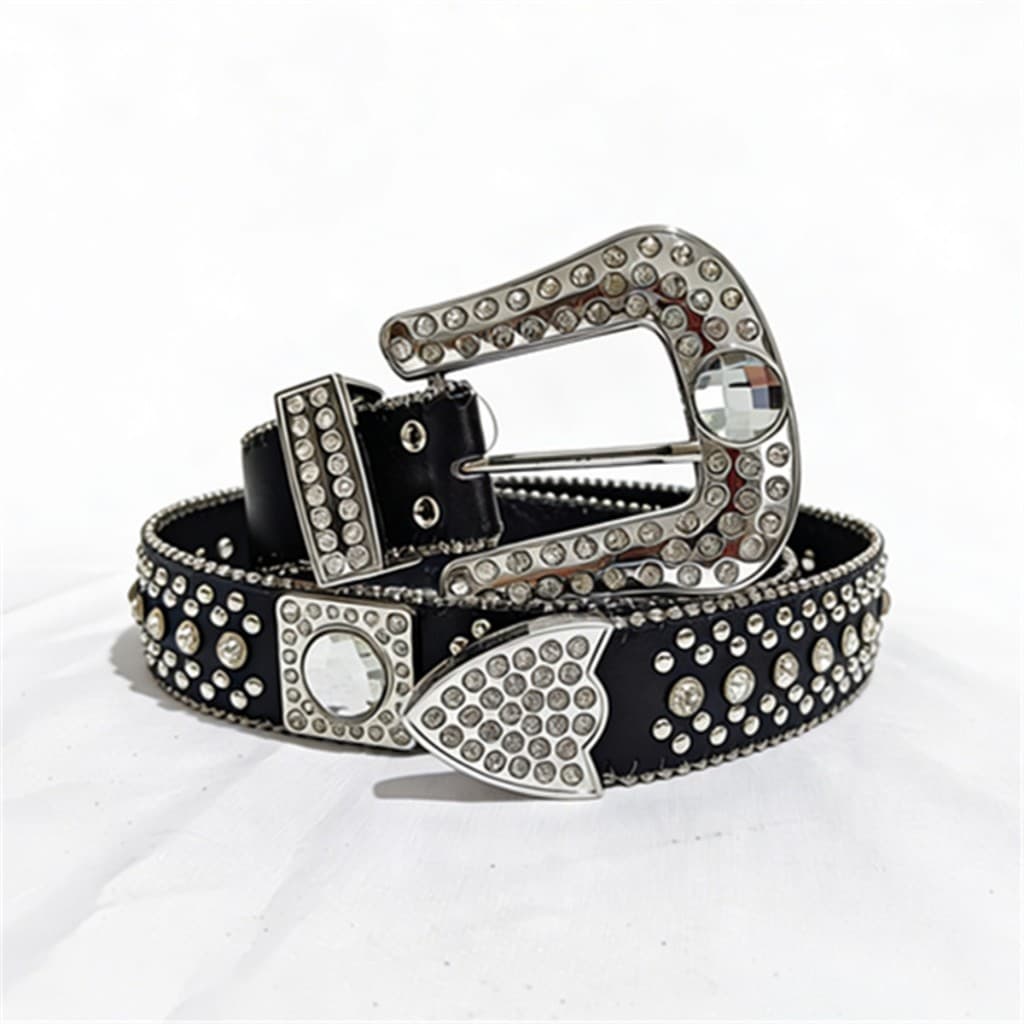 Cinto Feminino Country Em Strass Brilhos Ocidental Cowboy Tachas