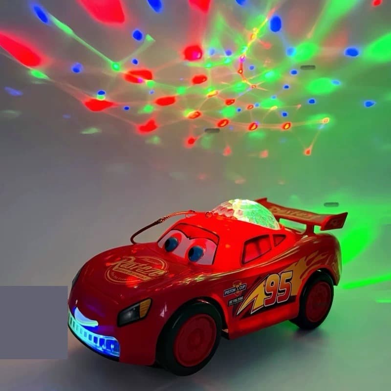 Carrinho Relâmpago Musical Luz LED Bate Volta Som Infantil Carro Brinquedo Menino 3+