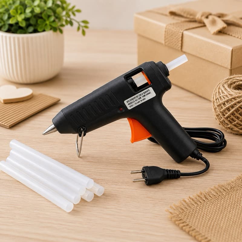Aplicador Elétrico para Bastão de Cola Quente Bivolt 10W ou 40W com Refil