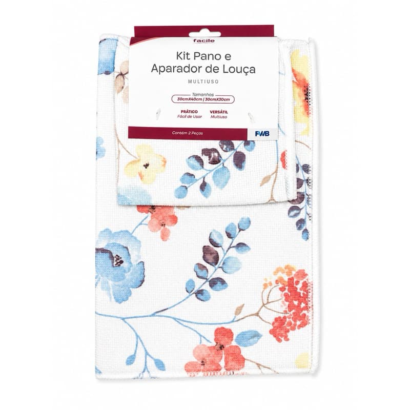 Aparador de Louça Escorredor Absorção p/ Bancada de Cozinha Microfibra com Enchimento Estampado de 30x30 e 38x50