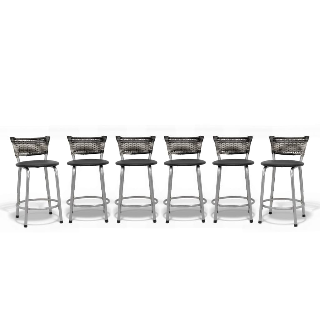 Kit 6 Bancos 45cm Bar Banqueta Baixa Reforçada Cozinha Gourmet Mesa Bistrô Área De Lazer Piscina