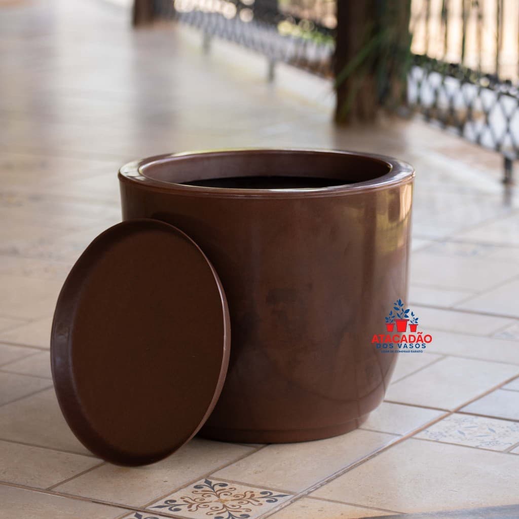 🌱 Vaso de Planta com Prato – Resistente e Leve, ideal para salas, escritórios - BOJO 1 POLIDO