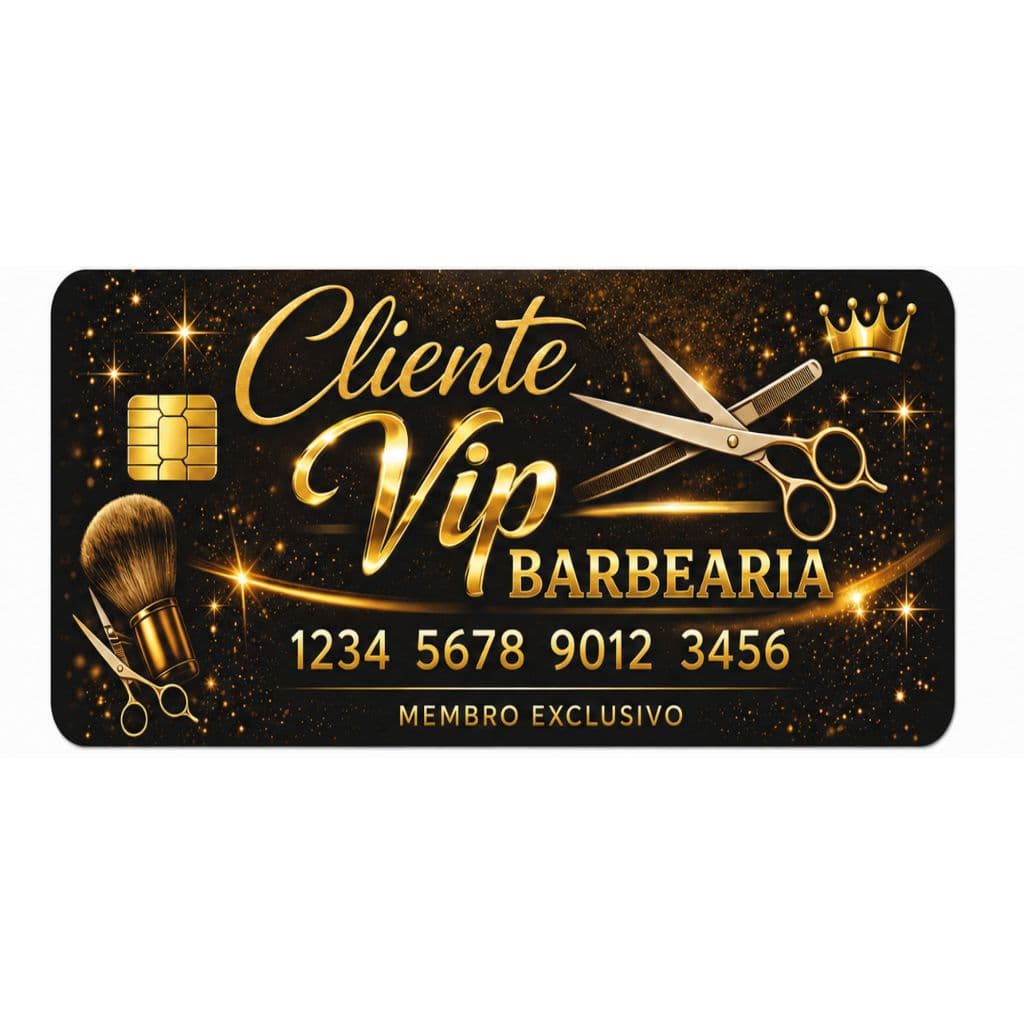 Cartão Fidelidade Barbearia Vip luxo Fidelização Profissional/ Ideal Para Lojas e Serviços