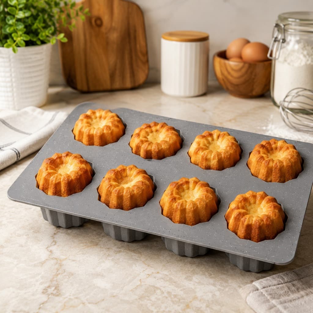 Forma De Silicone 8 Cavidades Flor Muffin Cupcake Mini Bolo Antiaderente 230°C Premium Flexível 17x29x5cm
