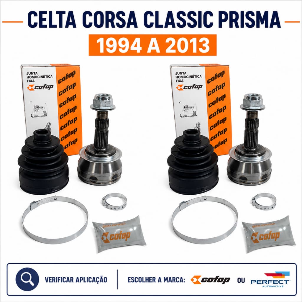 Par Junta Homocinética Celta Corsa Classic Prisma 1994 a 2013