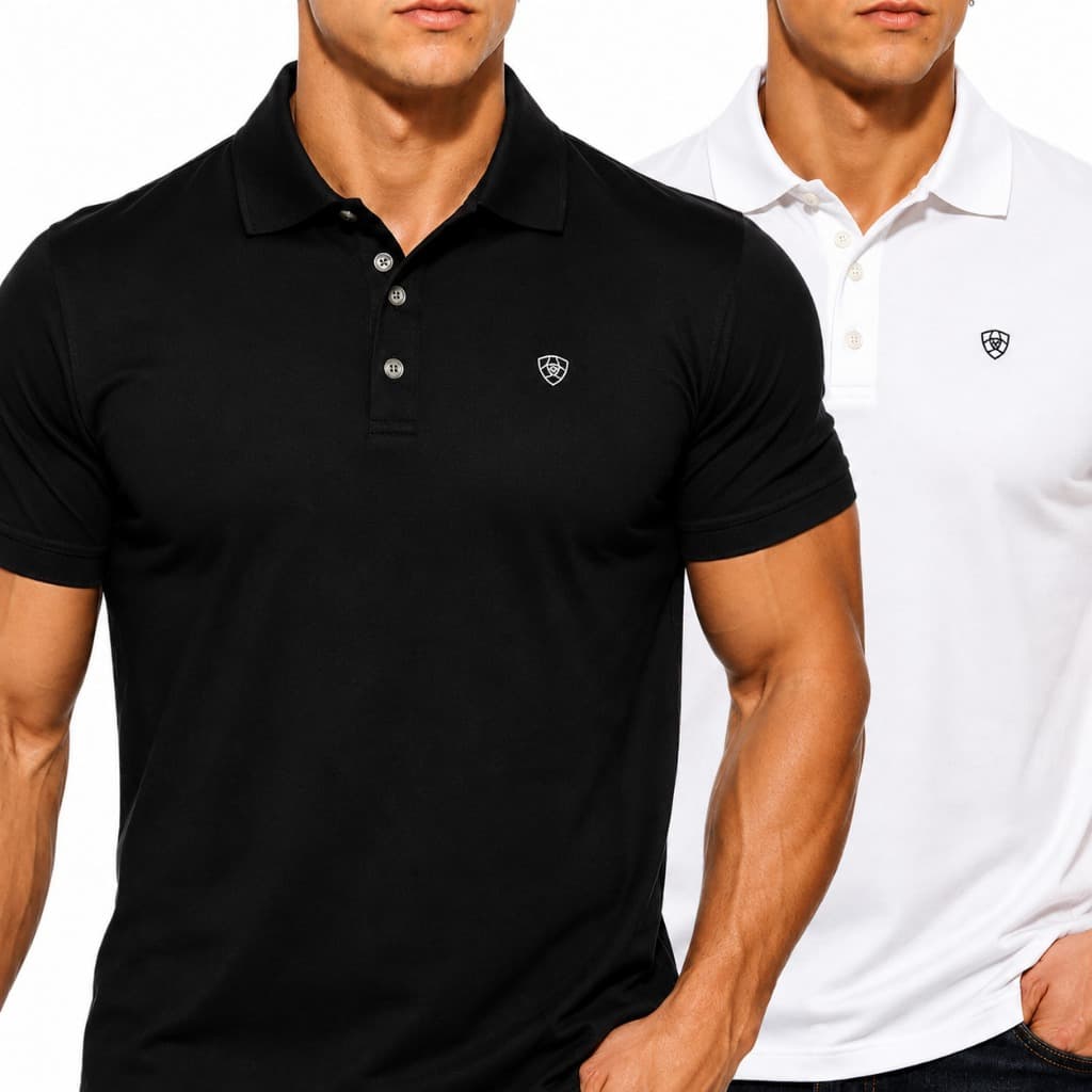 Camiseta Camisa Gola Polo Masculina Ariat Elastano Premium Casual Escritorio Social Trabalho Rodeio Country
