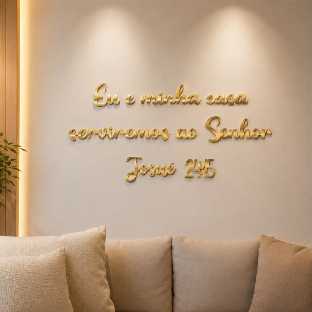 Quadro Decorativo Frase Eu e Minha Casa Serviremos ao Senhor Josué 24:15