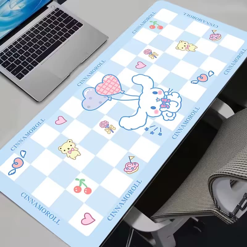 Mousepad Gamer 80x30 Antiderrapante Cinnamoroll Bunny Cute Cherrie Sanrio Love Dudu Anime