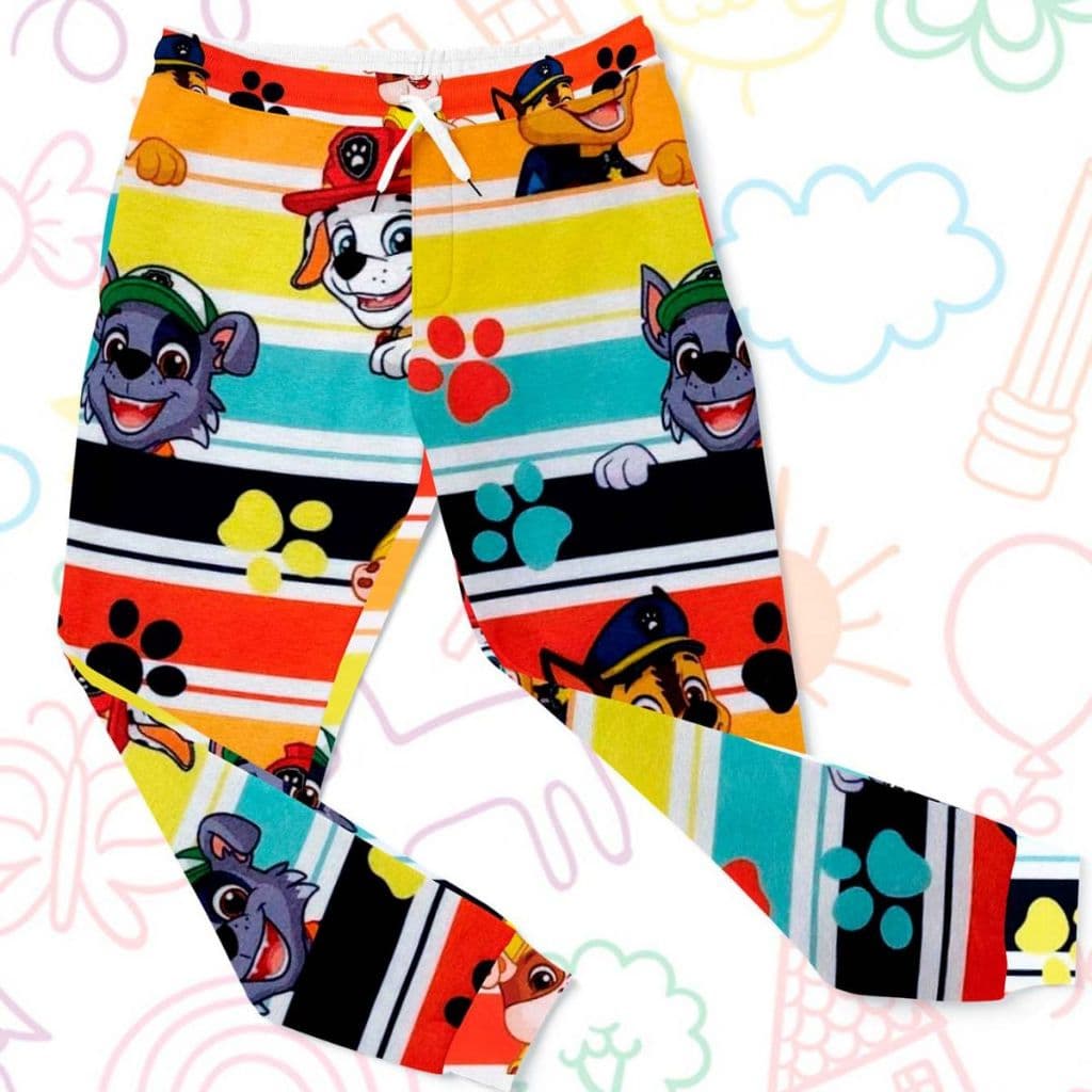 Calça De Moletom Infantil Personalizado Desenho Patrulha Canina Flanelada Quentinha Unissex