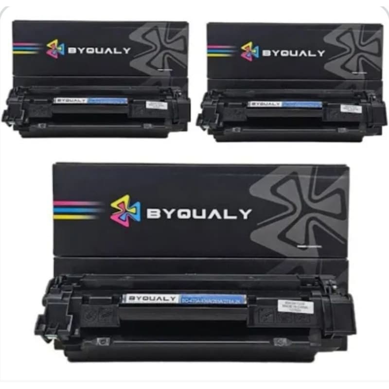 KIT 3 TONER BYQUALY UNIVERSAL COMPATÍVEL COM IMPRESSORA HP 435A/436A/285A/278A BARATO!