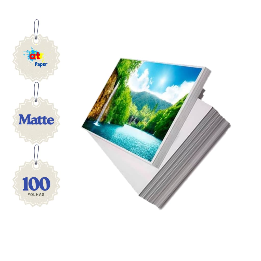 Papel Foto Matte 170g A4 - 100 Folhas Papel Fotográfico Matte ( Fosco )