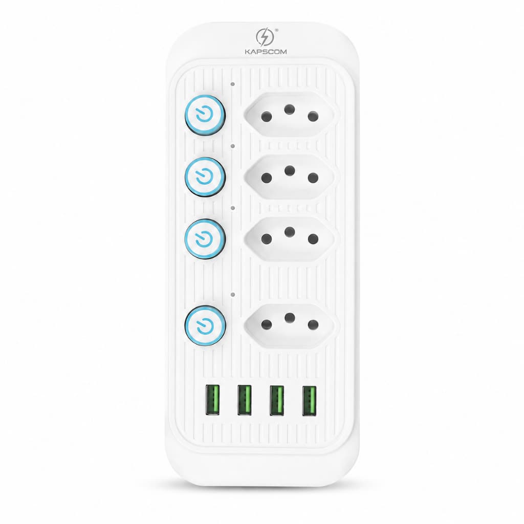 Extensão Elétrica 4 Tomadas Wassay Com Usb
