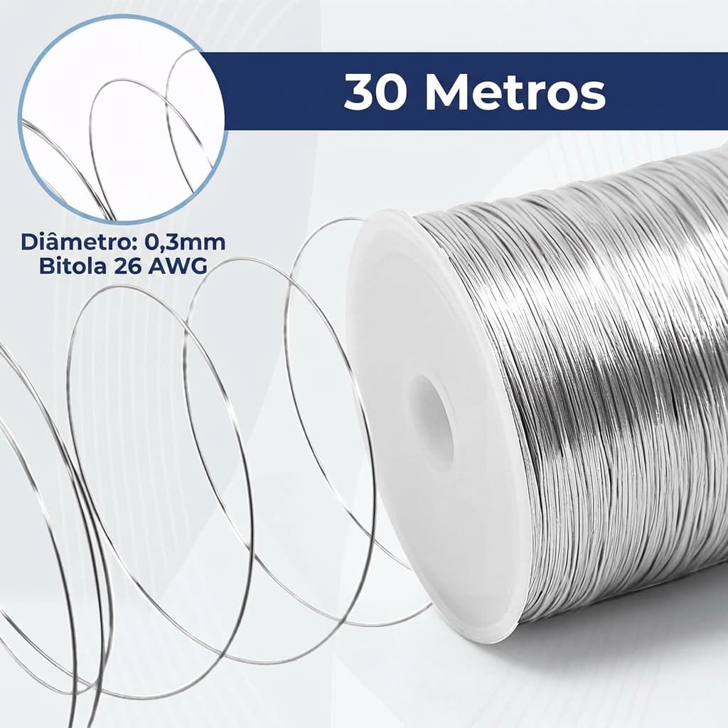 Arame Mole Galvanizado Cabelo De Anjo 0,30mm- Artesanato 30mts Arame Flexível Galvanizado