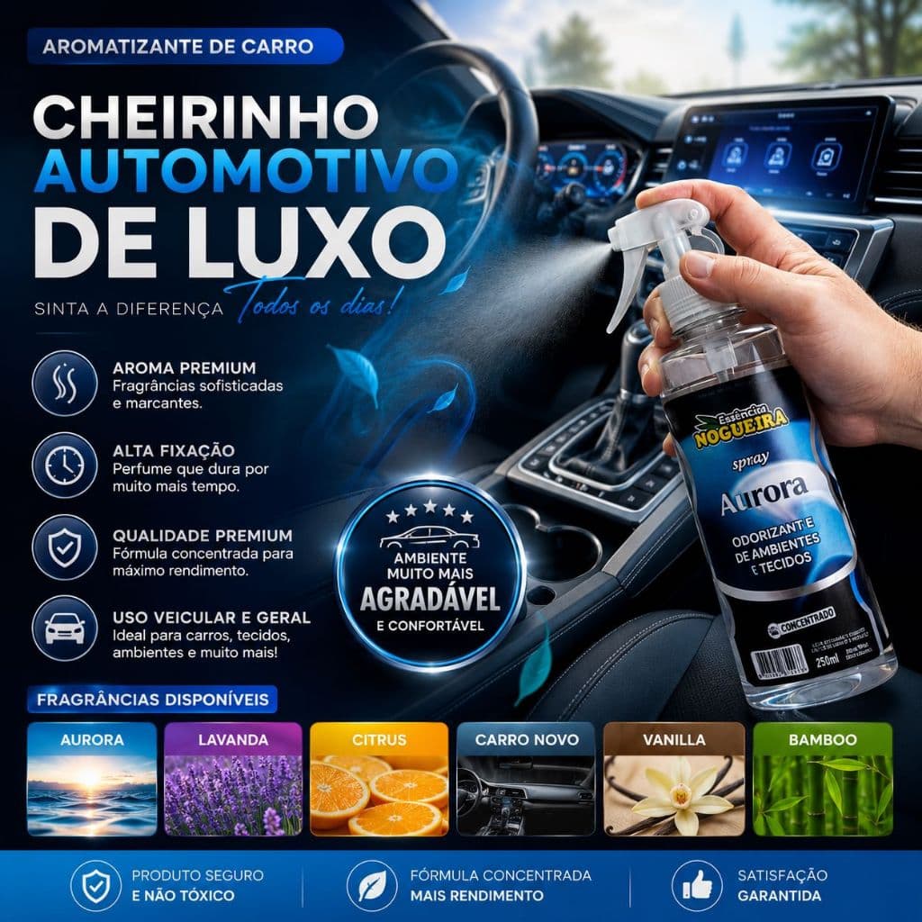 Aromatizante de Carro Premium | Cheirinho Automotivo de Luxo com Alta Fixação e Qualidade