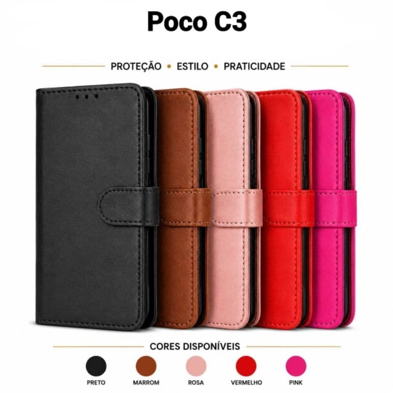 Capinha Capa carteira Flip cover Poco C3
