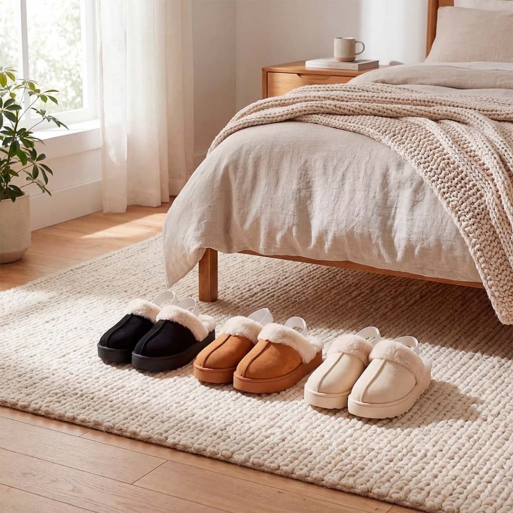 Pantufa Premium Feminina com Elástico Plataforma Antiderrapante Inverno Macia e Confortável