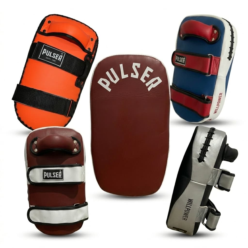 Par Aparador Reto Chute Muay Thai Manopla Pao Thunder Pulser