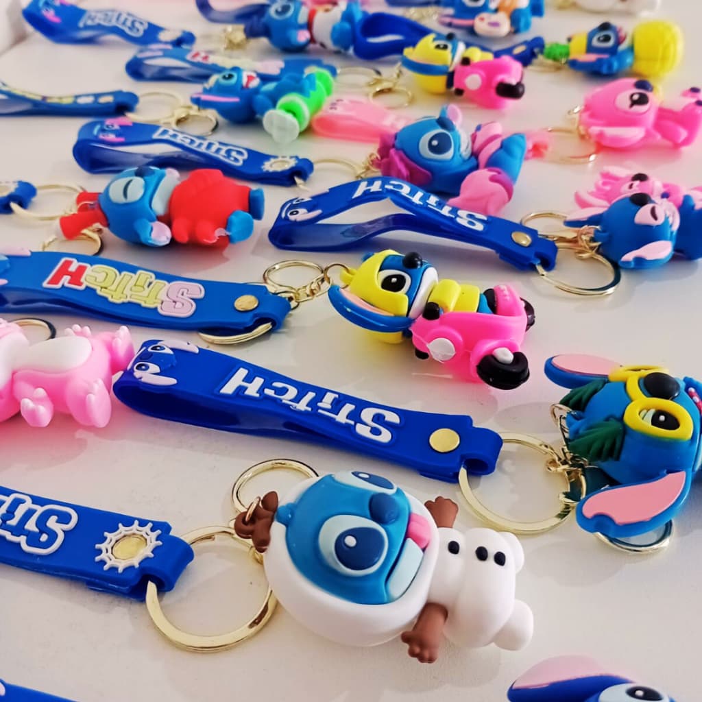 Kit 10 Unidades Chaveiros Do Stitch Sortidos Modelo Grande Reforçados