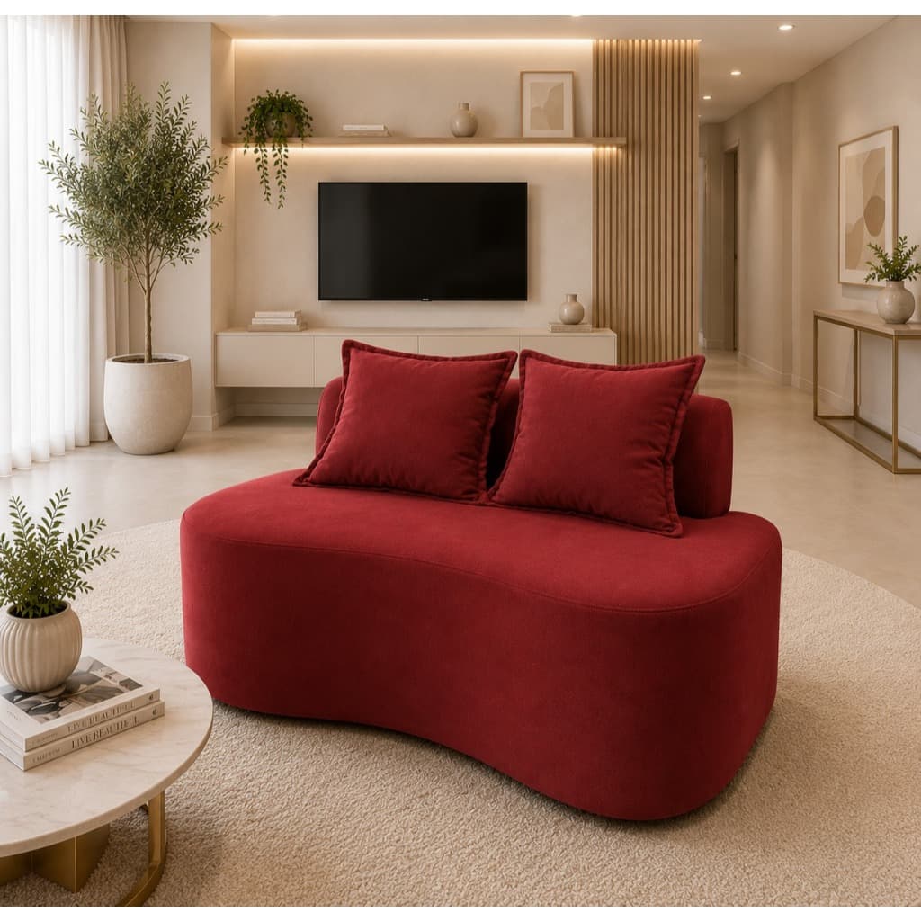 Sofa Organico Para Sala de Televisão Sala Estar Quarto Tecido Suede 1  Metro Visammer