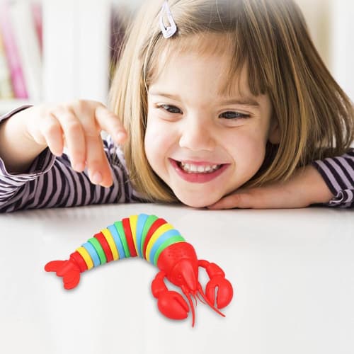Brinquedo Sensorial Lagosta 3D - Flexível, Alivia Estresse, Cores Sortidas