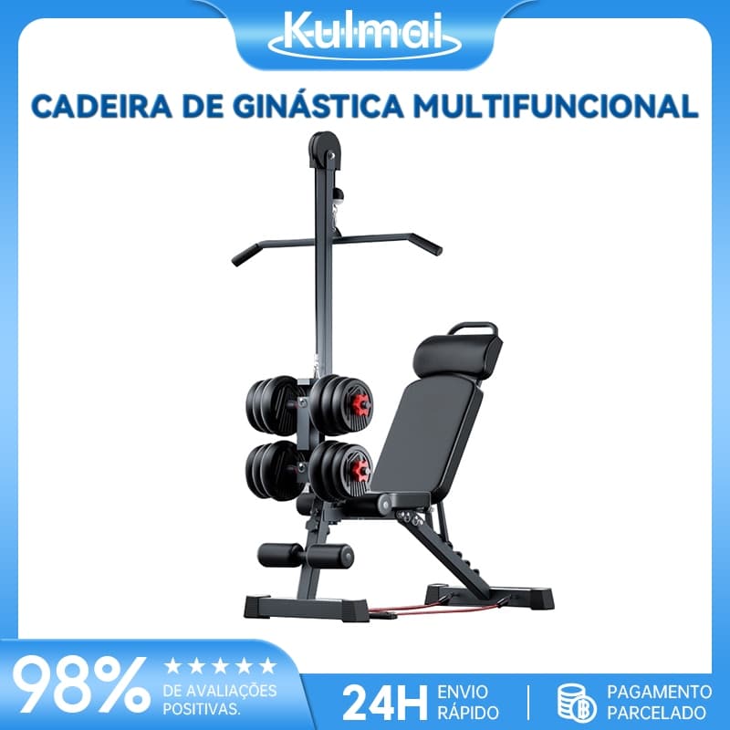 Treine Tudo em Casa com Tração Alta! Banco Multifuncional 12 em 1 – Suporta Até 300kg