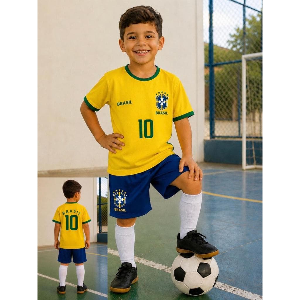 Conjunto infantil masculino esportivo menino estiloso camiseta e bermuda look festivo natal 2 a 14 anos.