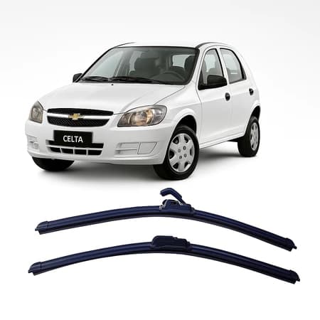 Par Palhetas Limpador De Parabrisa Dianteiro Para Chevrolet Celta 2004 Até 2015 Frete Grátis e Full