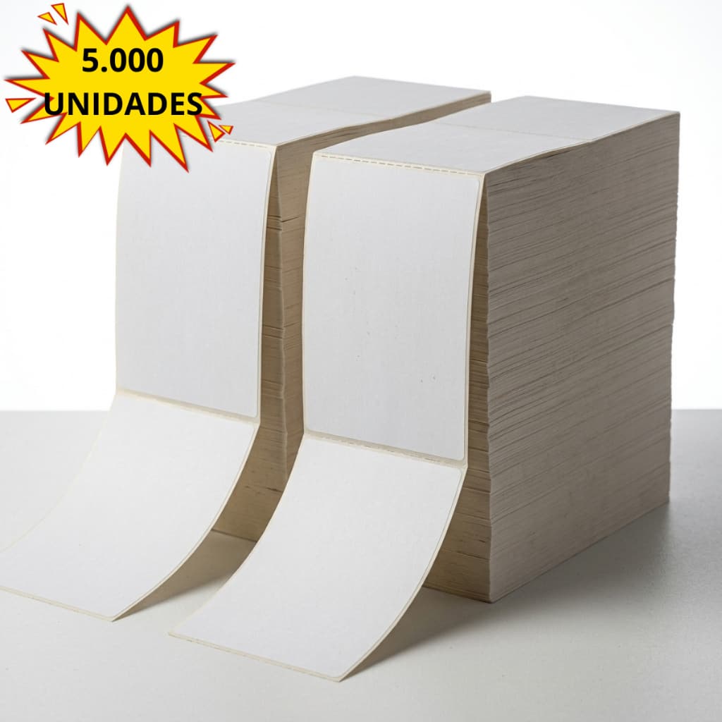 Etiqueta Térmica 5.000 Unid Resma 10x15 Branco Sem Rolo Pronta Entrega Envio E-commerce
