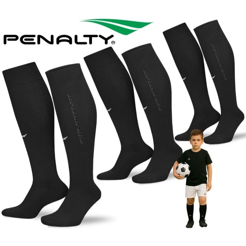 Meião Futebol Penalty Matis Original Promoção Futsal Esportivo  Infantil KIT 3 UNIDADES