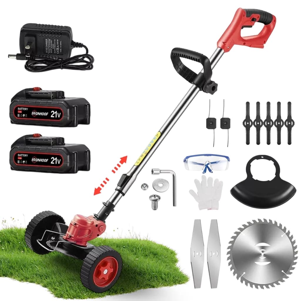 Aparador Cortador De Grama Roçadeira Elétrica Portátil Bateria de Lítio Kit Completo