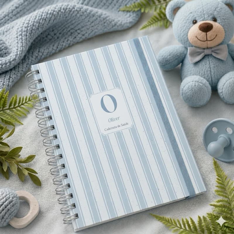 Caderneta de Vacinas Personalizada com nome ATUALIZADA - Moldelo Clean Minimalista