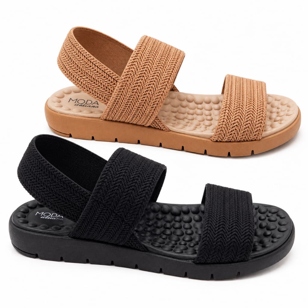 Sandália Feminina Modare Ultraconforto Original Rasteira Elastico Massageador Esporão Facite