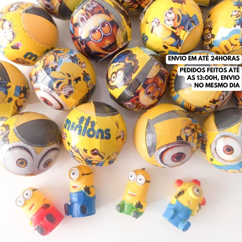 Bolinhas Surpresa Minions 2'' – Cápsulas com Mini Personagens para Lembrancinhas de Festa Infantil