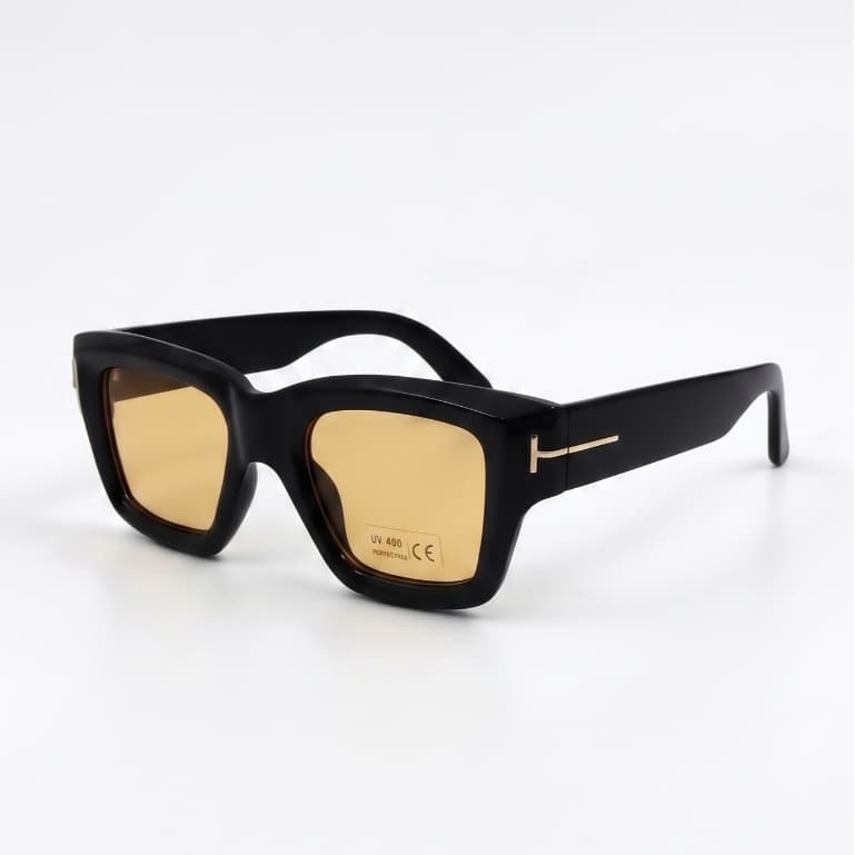 Óculos de Sol Quadrado Retrô  Unissex Armação Grossa Detalhe Metal T Tendência Moda Blogueira UV400