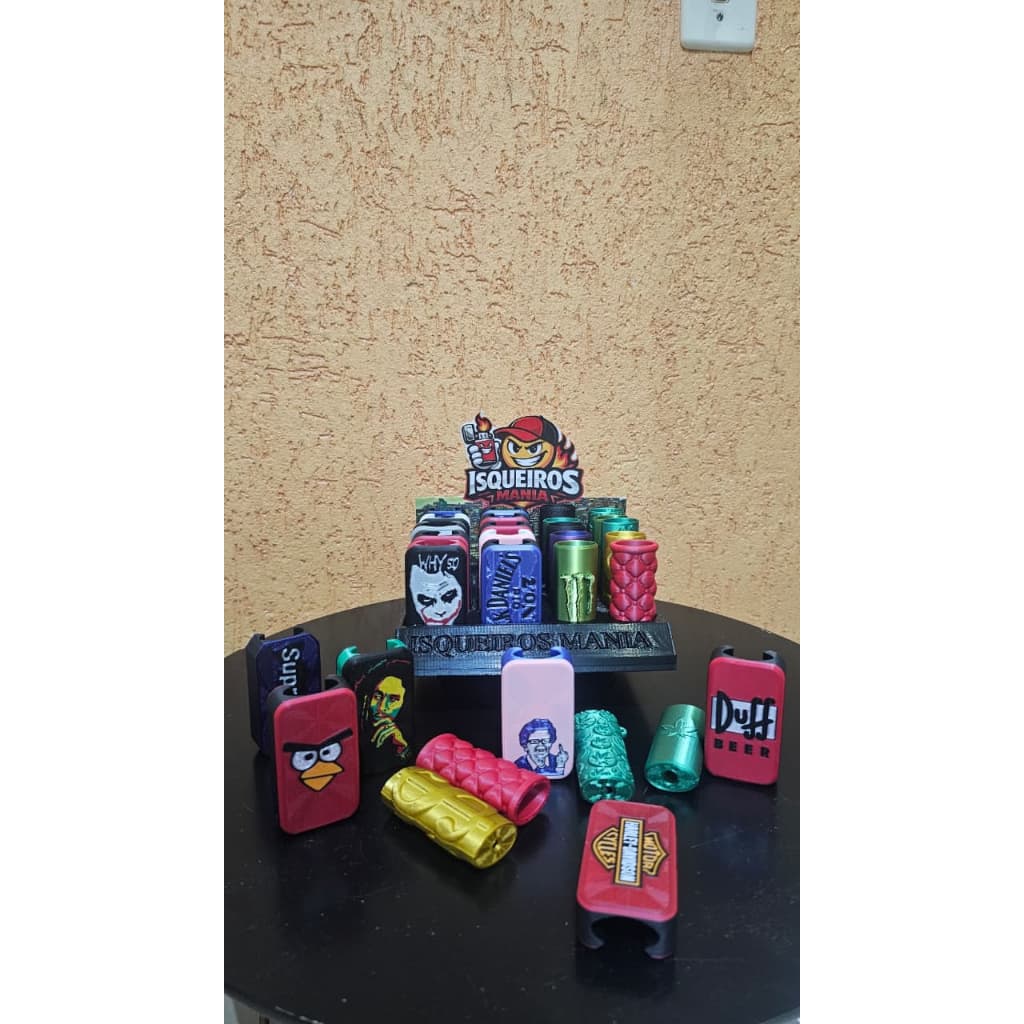 Capa pra isqueiros, Expositor com 20 capas pra isqueiros decorativo