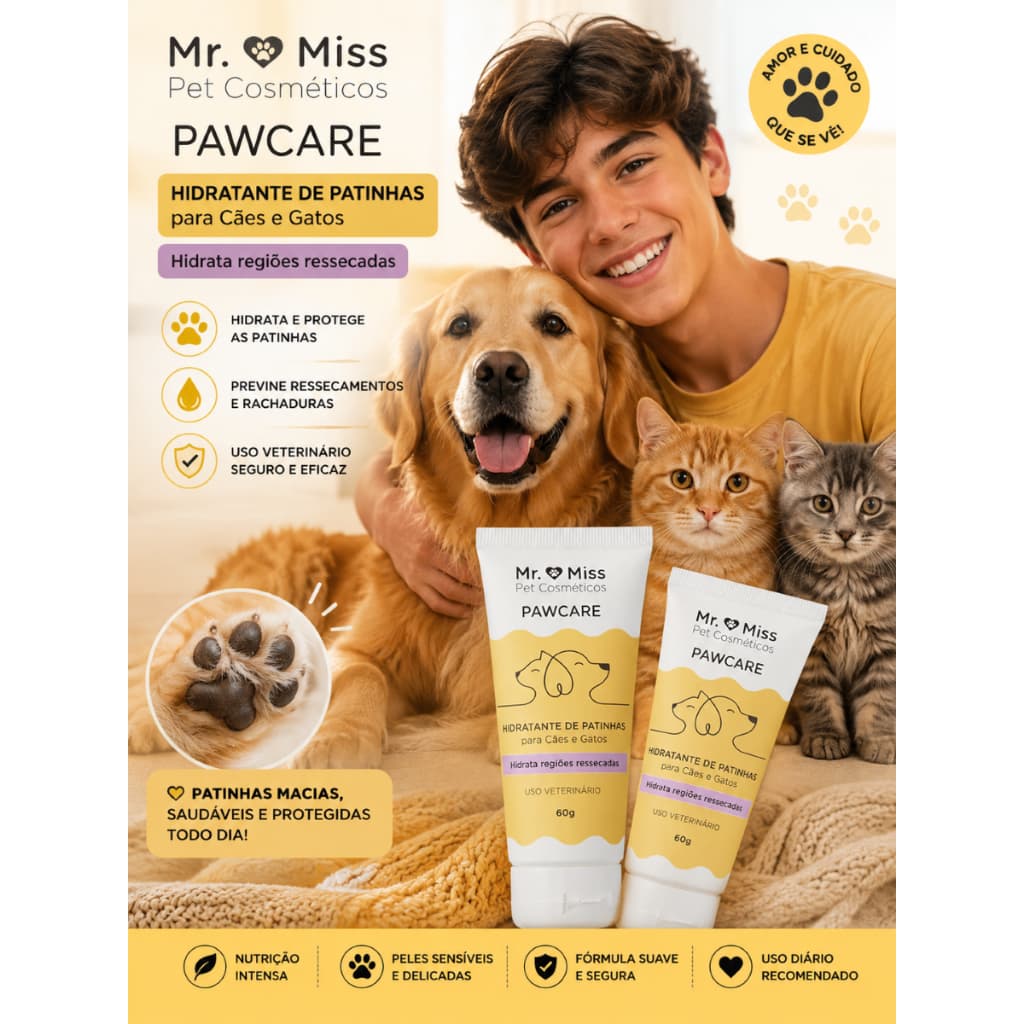 BOX c/2 Hidratantes de Patinhas Mr. & Miss Pawcare para Cães e Gatos 60g