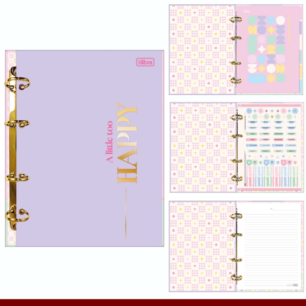 Fichário Caderno Argolado Happy Colegial 80 fls. - Tilibra