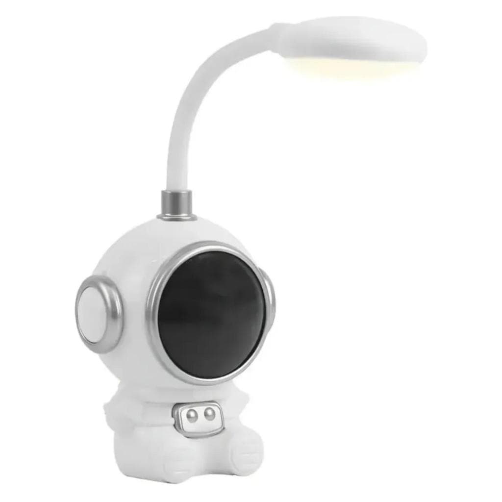 Luminária de Mesa LED Astronauta Infantil Recarregável USB Abajur Flexível para Quarto de Crianças..