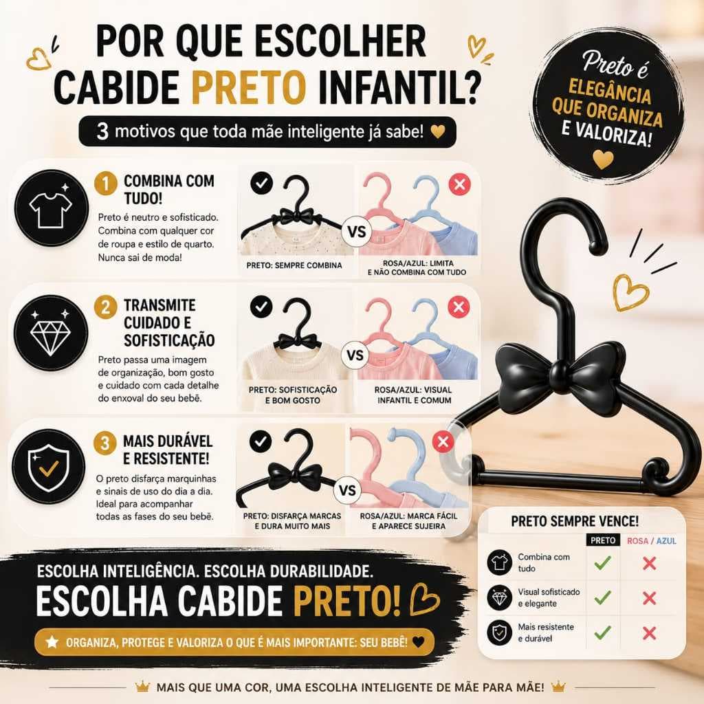 Cabide Infantil Le Bebê Premium 30cm Valeplast com 12  25 ou 50 unidades