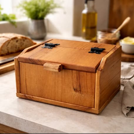 Porta Pão madeira Muriá Wood/ Caixa para pão linda