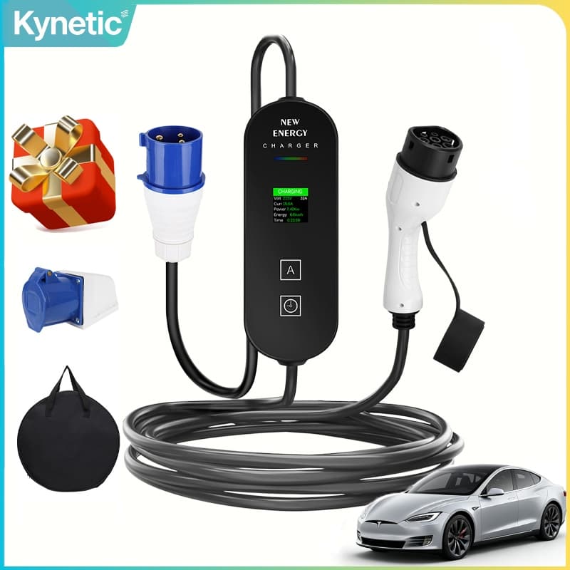 Carregador De Carro Elétrico Portátil Para Tesla Byd 7kw 32A Tipo 2 Carros Elétricos E Híbridos 110V/220V