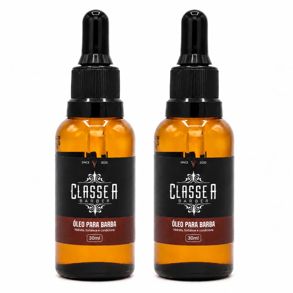 Kit Óleo Barba Masculino 30ml 2un Classe A Para Barba Ressecada Fios Rebeldes Sem Aspecto Molhado